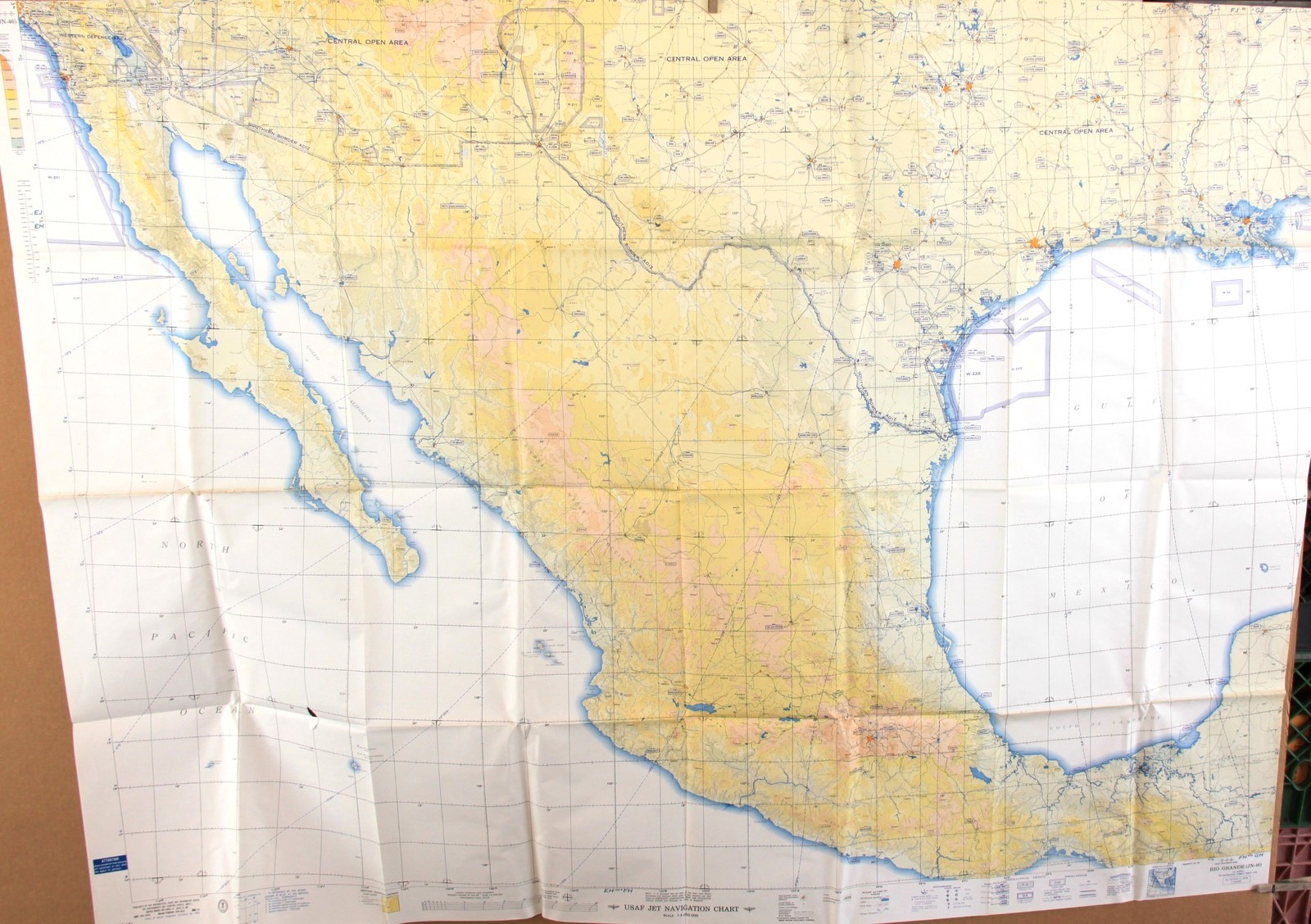 1958 Jet Navigation Chart (JN-46) Rio Grande ~ Mexico and Southwest U S