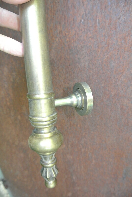 large 45cm DOOR handle pulls solid SPUN hollow brass aged old style 17.1/2 “