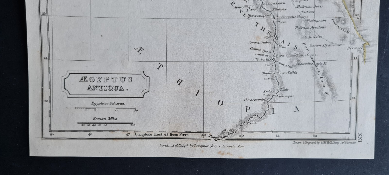 Antique (1844) map – Aegyptus Antiqua – Egypt in Ancient Times – Selina Hall.