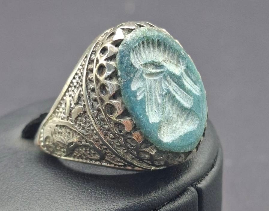men’s ring features a handcrafted design often seen in Ottoman-style or Turkish