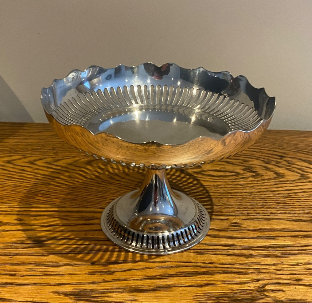 ANTIQUE SILVER PLATE HENRY NUTTING TAZZA PEDESTAL COMPORT DISH