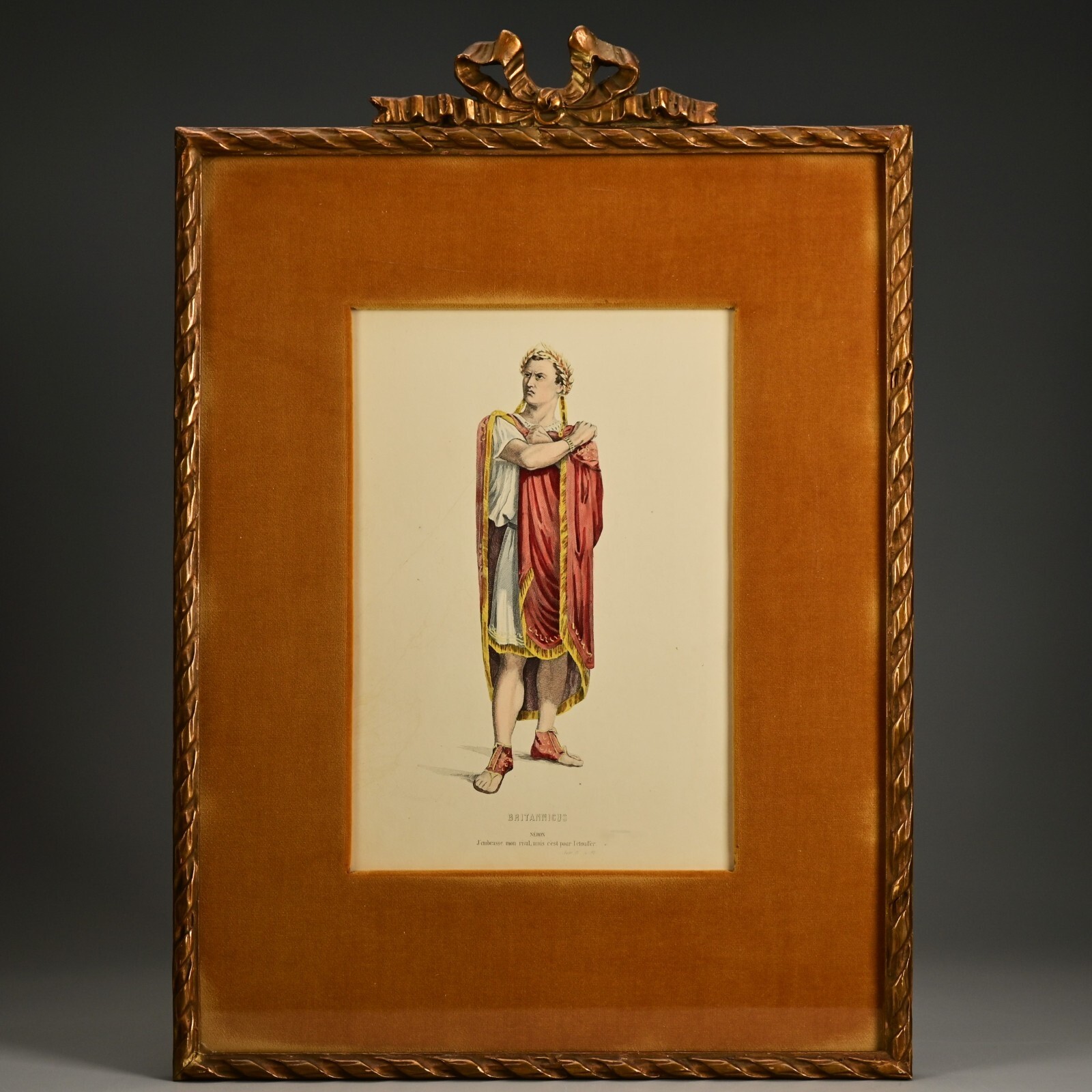 BRITTANICUS NERO Jean Racine Antique Original Theatre Portrait Engraving Print