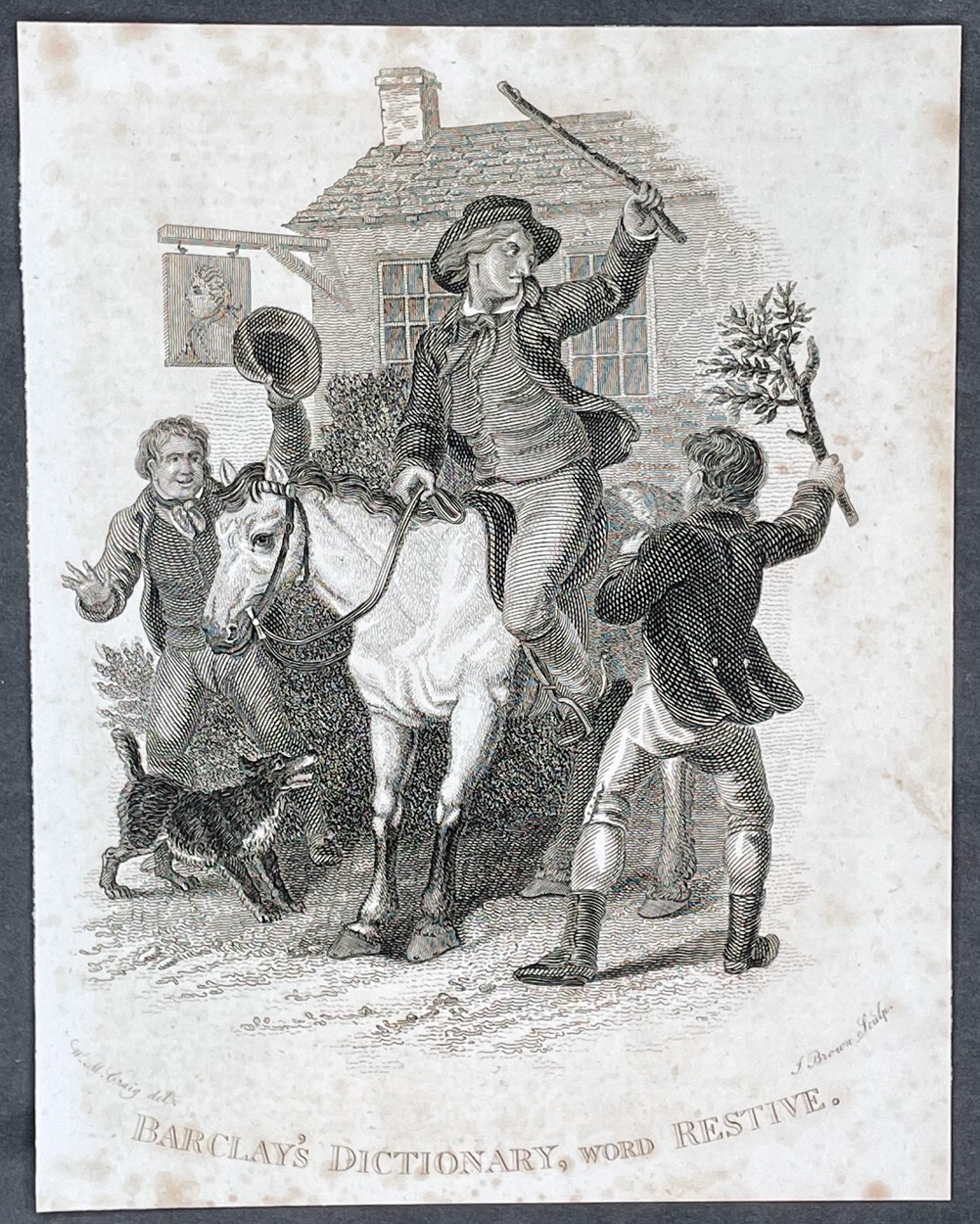 1819 Rev James Barclay Antique Print of the Title Page of Barclays Dictionary