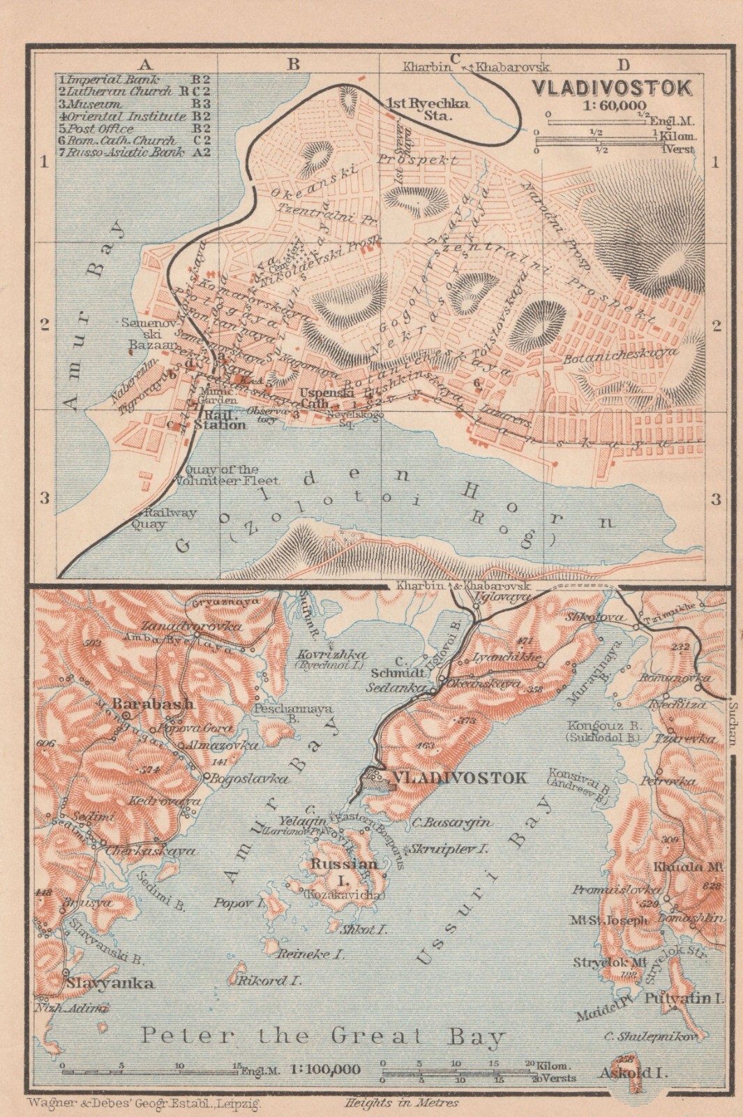 VLADIVOSTOK 1914 ORIGINAL Map City ANTIQUE RUSSIA Россия Владивосток