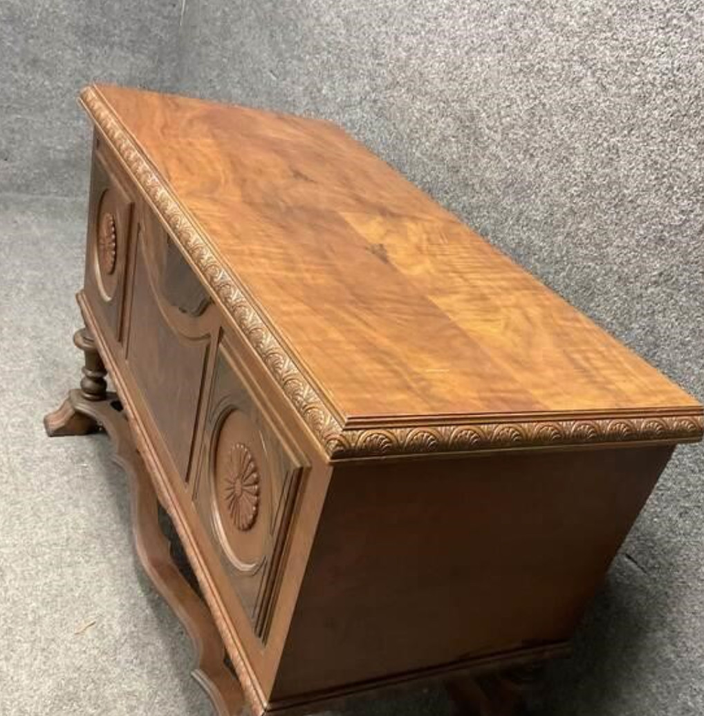 VTG Cedar Lined Hope Chest Blanket Box Carved Wood Storage Trunk Bench