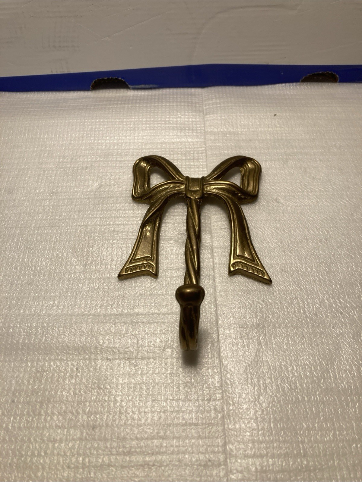 Vintage Solid Brass Bow Wall Hook 4 1/2in X 3 1/8in