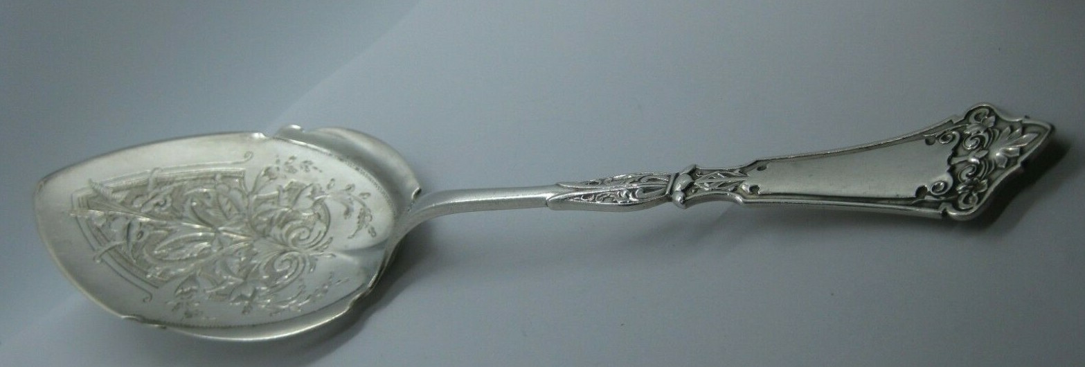 Hotchkiss & Schreuder Syracuse, NY Coin Silver Serving Spoon Server