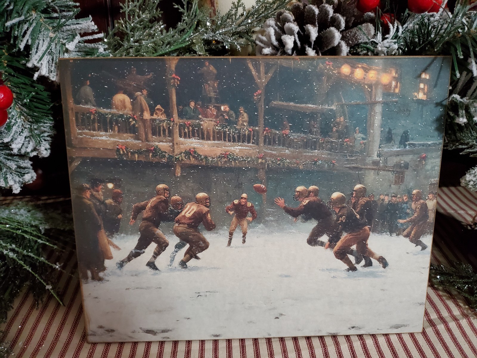 GREAT GIFT SIGN PRIMITIVE VINTAGE RETRO STYLE CHRISTMAS FOOTBALL SPORT WINTER