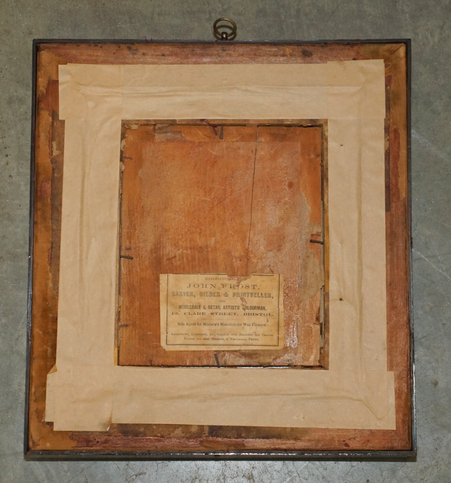 ANTIQUE VICTORIAN VIOLINISTS PHOTO & PERIOD FRAME CASED INSIDE DISPLAY CASE