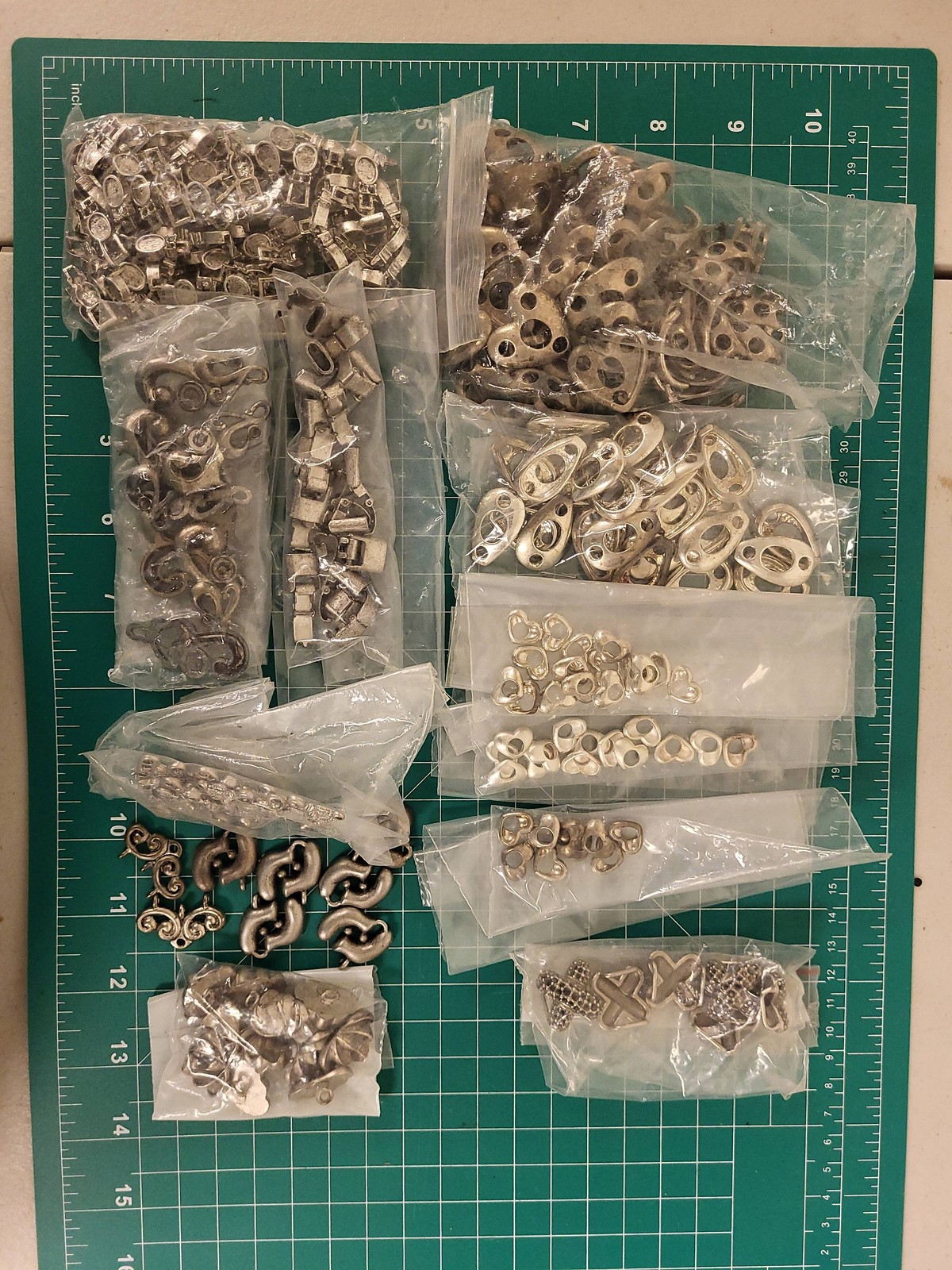 Jewelry Making Charms Connectors Lot Silver Tone Metal Beads Findings Supplies