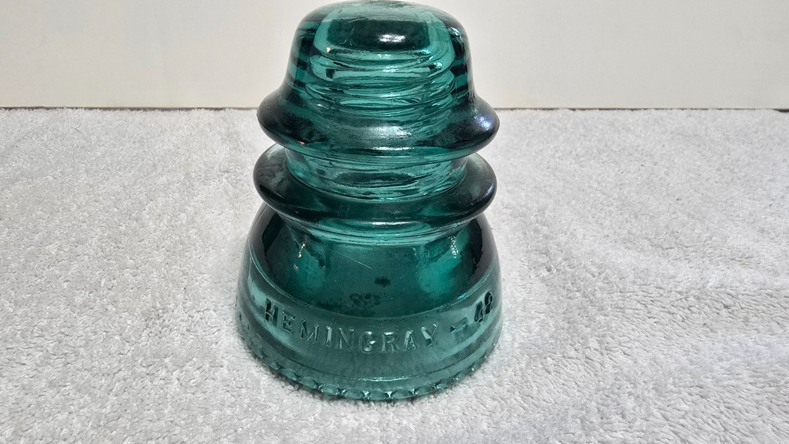 Antique Hemingray No. 42 Electric Pole Insulator Green 4 Inches High # R104