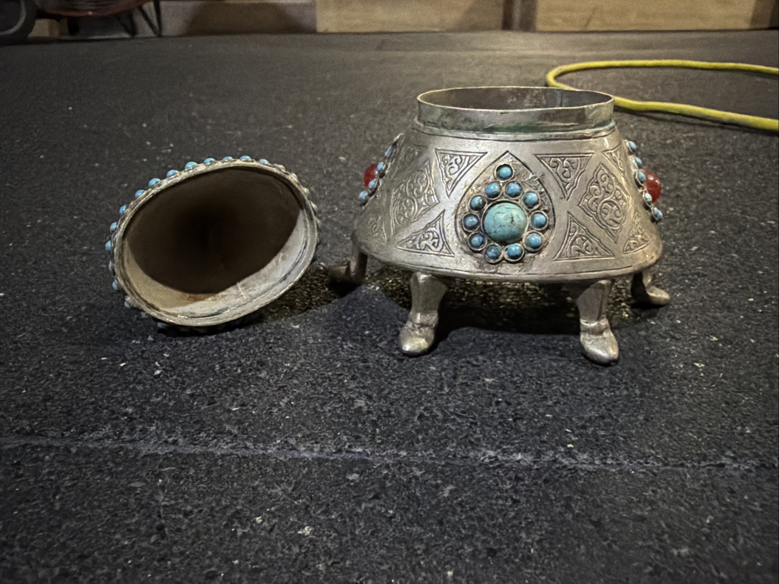 antique Islamic/Middle Eastern lidded spice boxes
