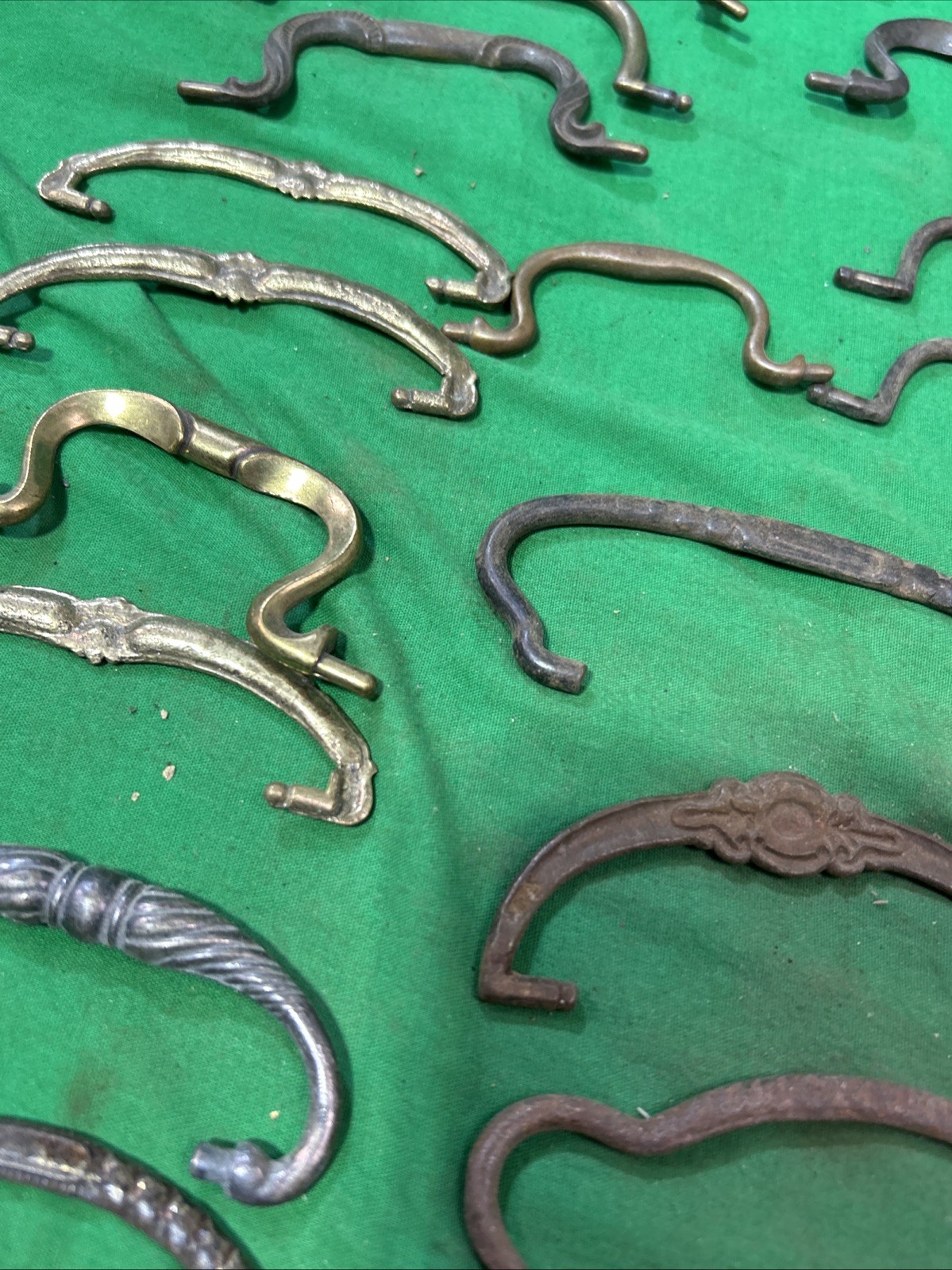 Forty Plus Ornate Solid Metal / Brass Antique Drawer Pulls Bails