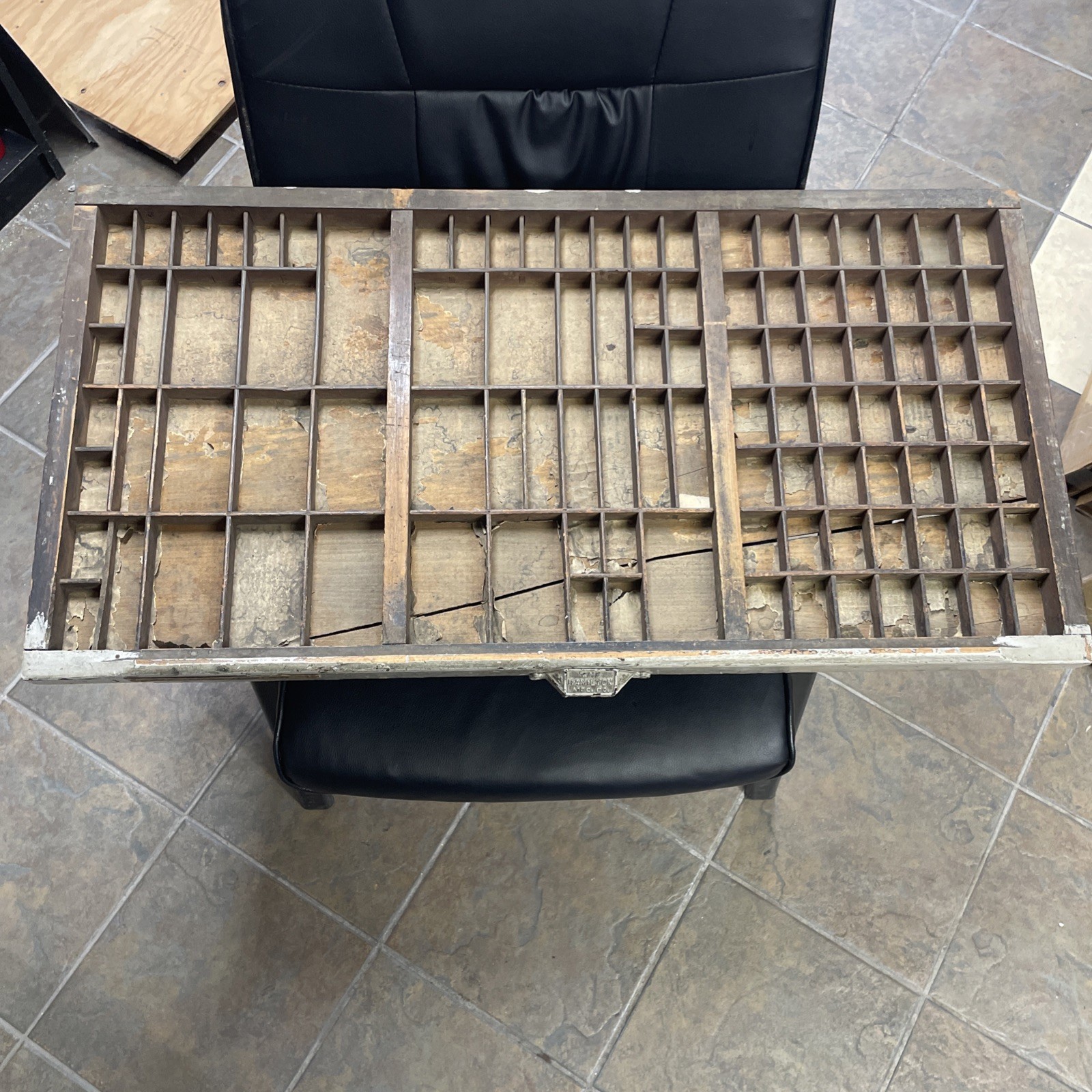 Antique Hamilton Printer’s Drawer Letterpress Type Case Shadowbox FREE-FREIGHT!!