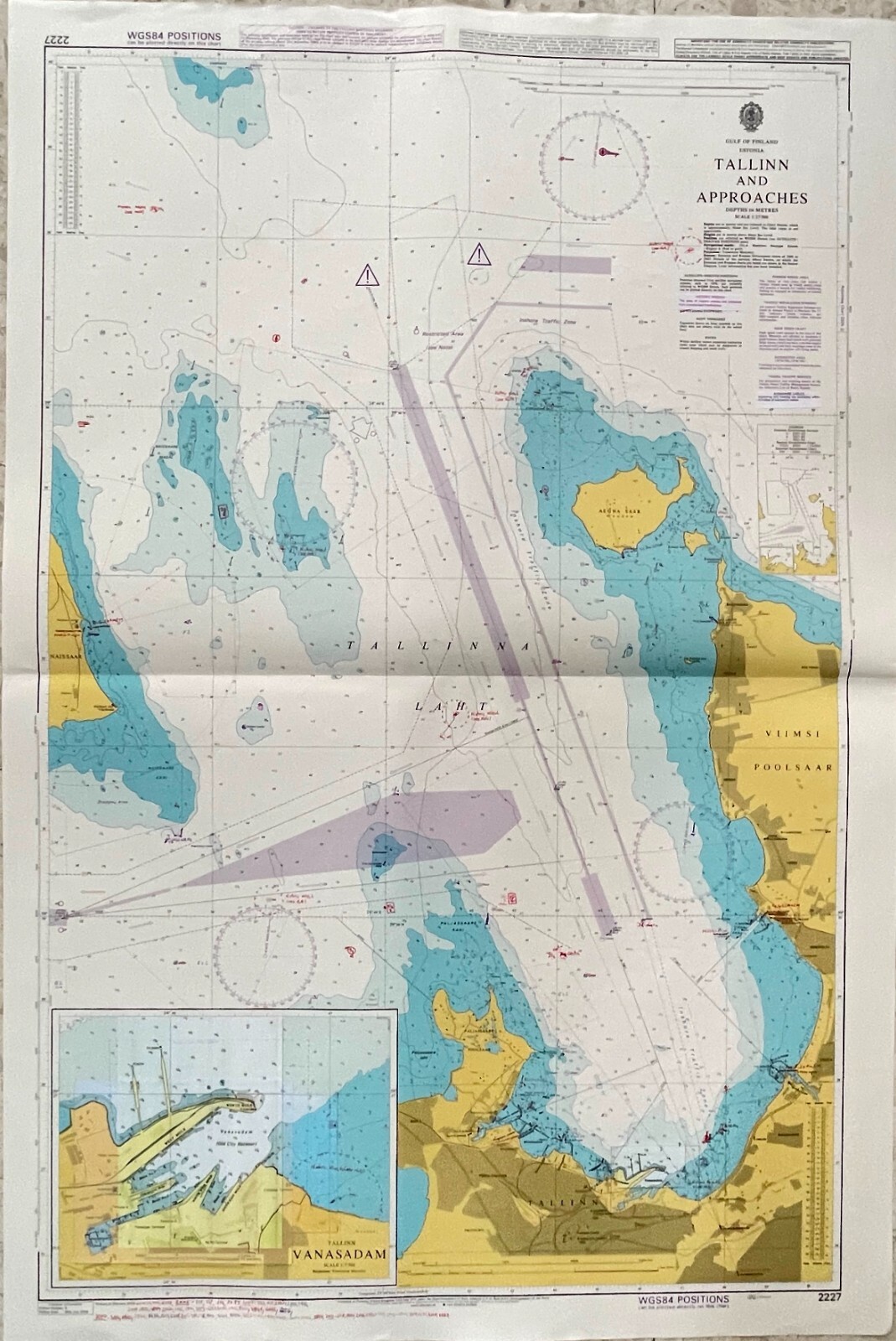 Admiralty 2227 TALLINN AND APPROACHES ESTONIA Genius Nautical Paper Map Chart