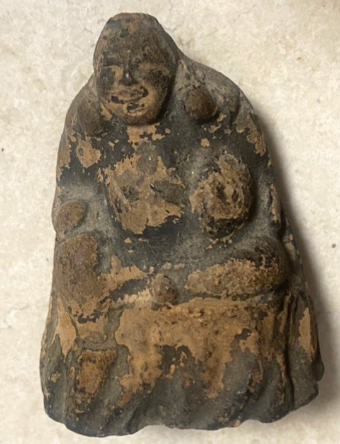 Antique Ebisu God Deity Statue Japanese God of Fishermen and Merchants