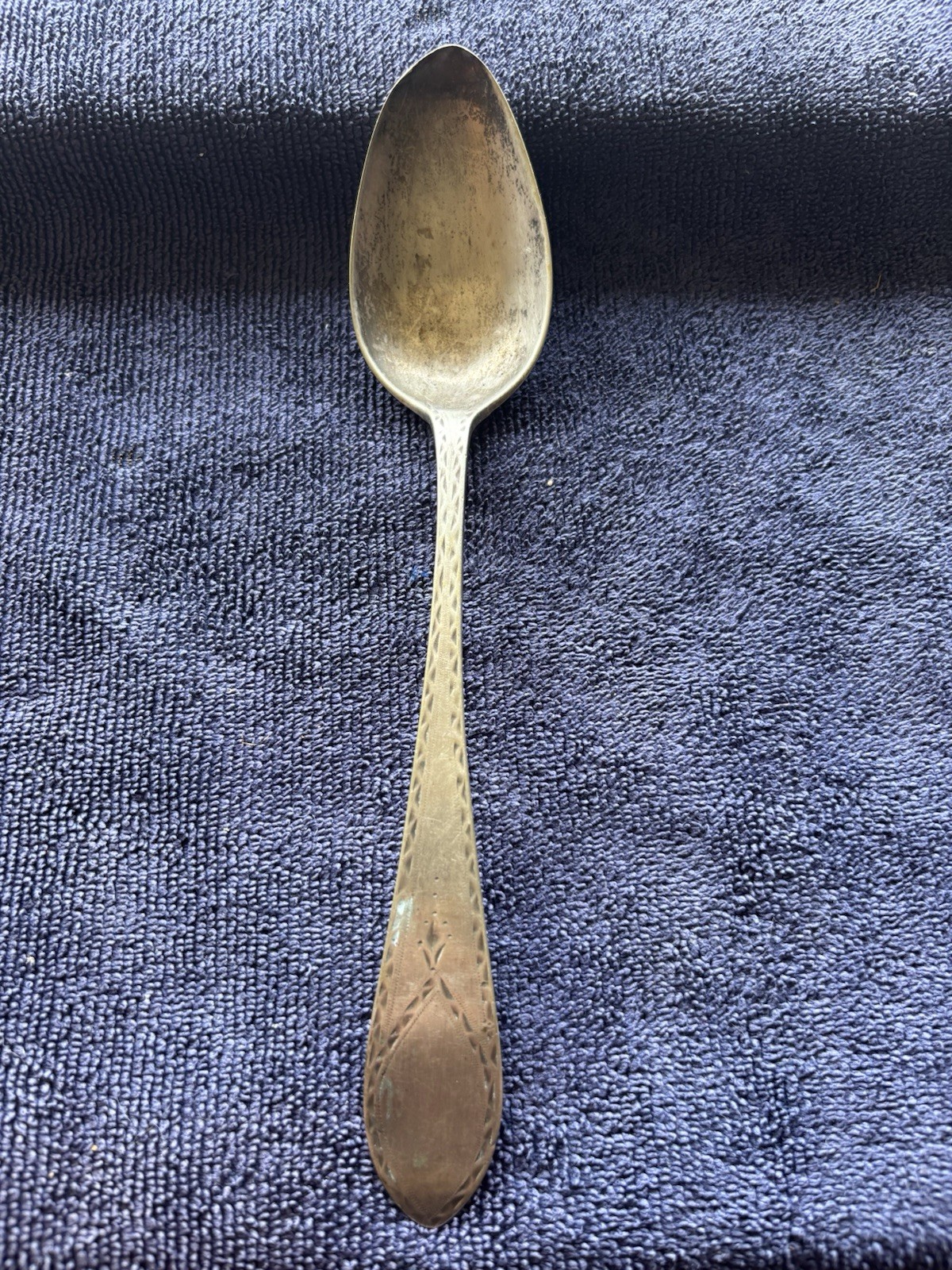 Antique Sterling Coin Silver Large Serving Spoon Handcrafted 1812 Behr (9”).