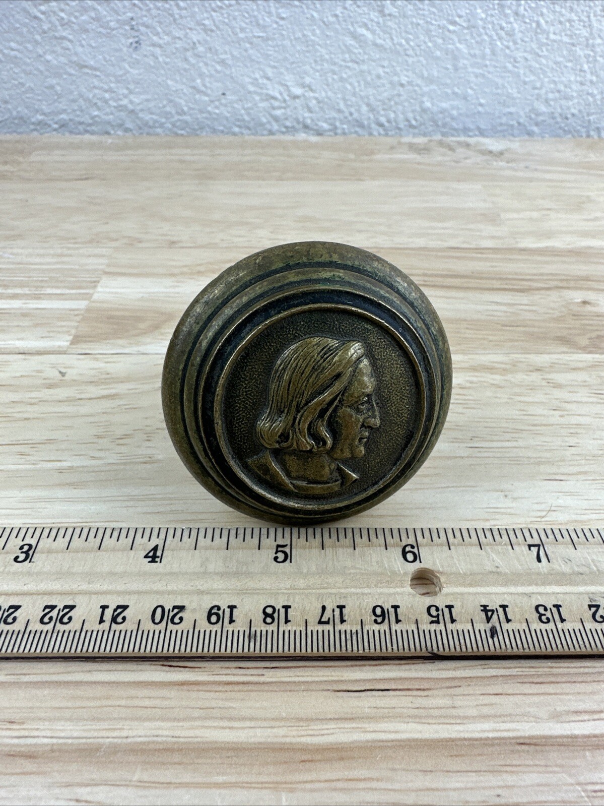 Rare Brass Christopher Columbus Hotel Knob, Ohio 1910 Doorknob Russell Erwin R&E