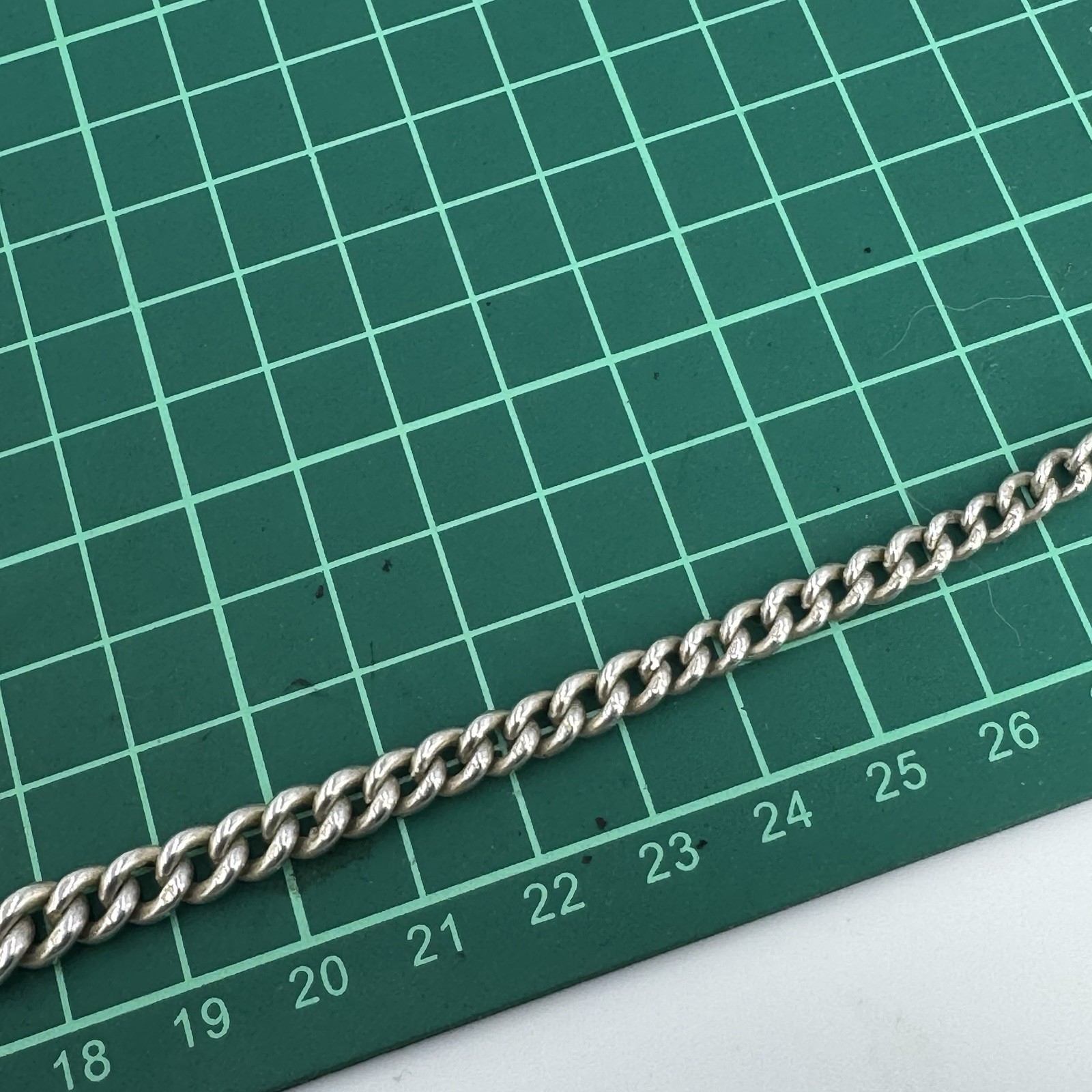 Antique Solid Sterling Silver Albert Pocket Watch Chain TBar 28g Henry Pope 1912