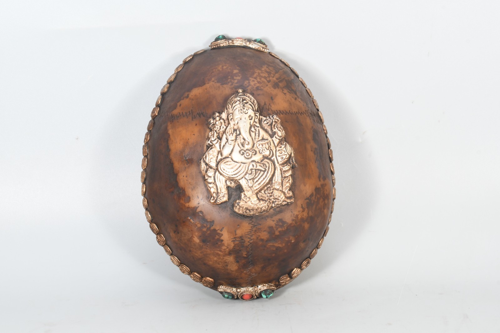 Tibetan Kapala Skull Cup Ganesha Ganesh Resin Ritual Altar Offering Healing Bowl