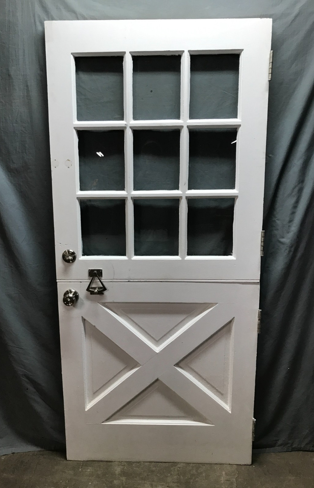 Antique VTG Solid Wood Entryway Shabby Dutch Door 9 Lite 36×80 Chic Old 1812-25B