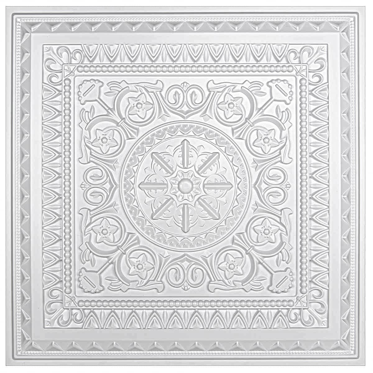 White 2′ x 2′ Glue-Up Plastic Drop Ceiling Tiles (12-Pack, 48 Sq.Ft)
