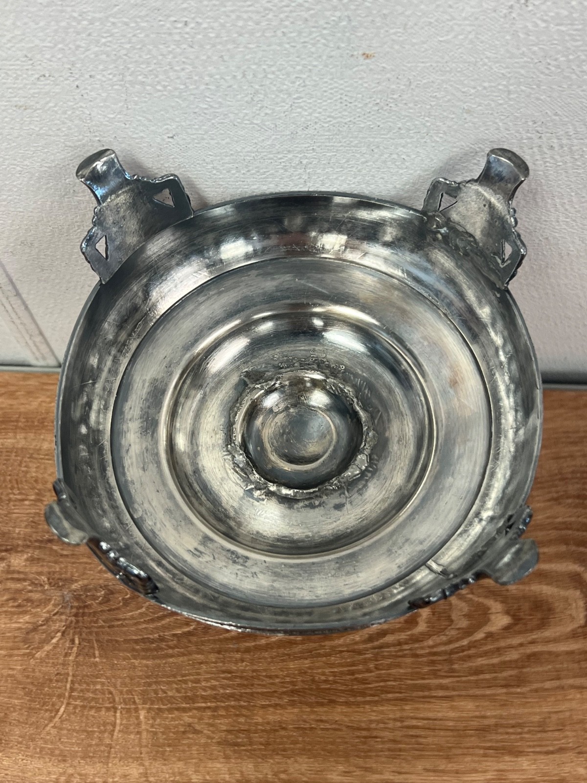 Handmade Welded Silverplate Pedestal Compote Dish Vintage