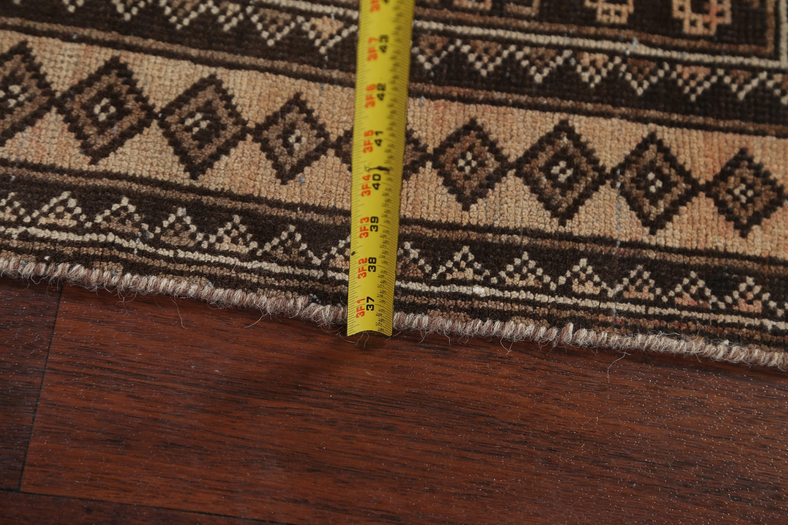 Traditional Geometric Pattern Accent Rug 4×6 ft Hand-knotted Wool Vintage Carpet