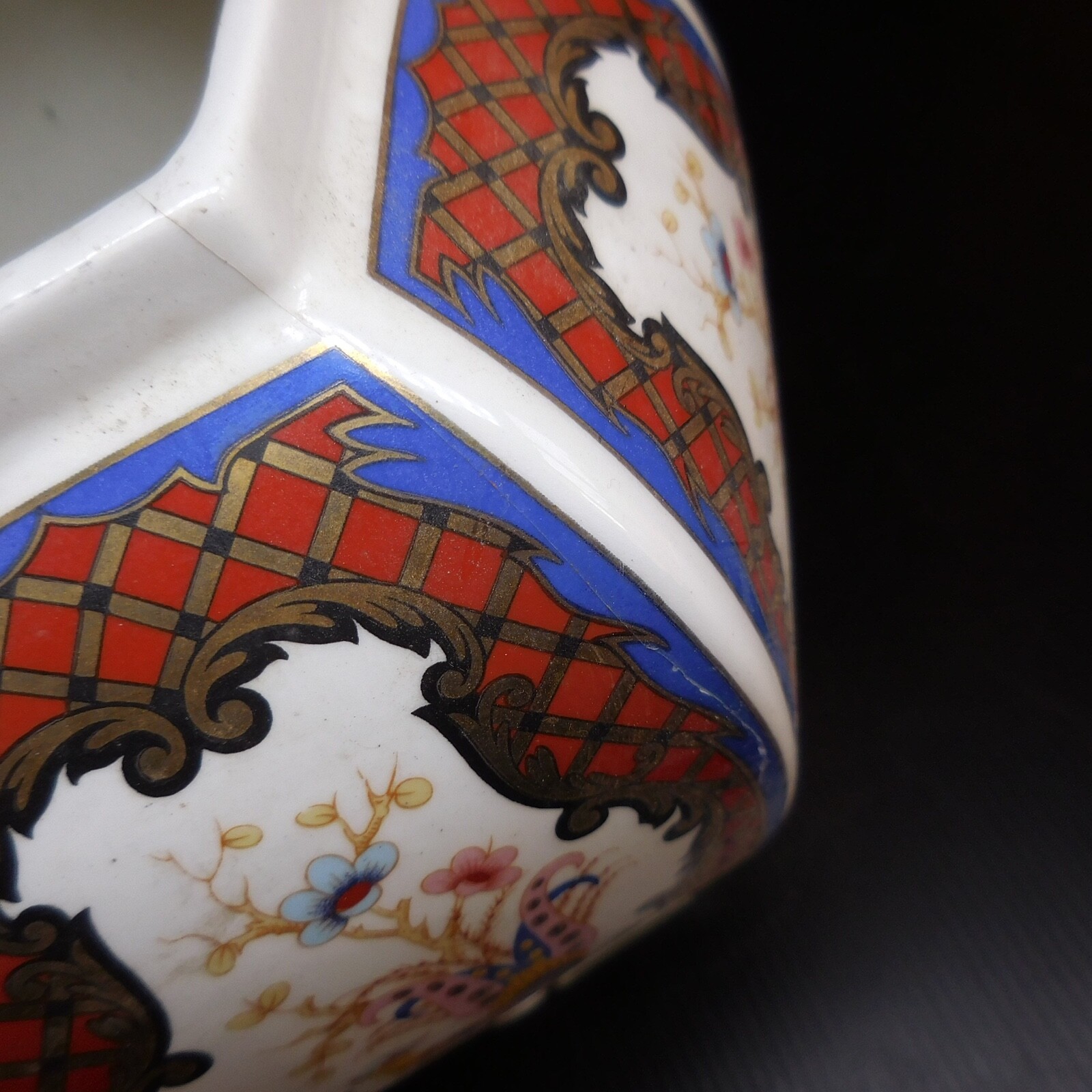 Ceramic Porcelain Peacock White Multicolor Vintage Art Nouveau Deco N7404