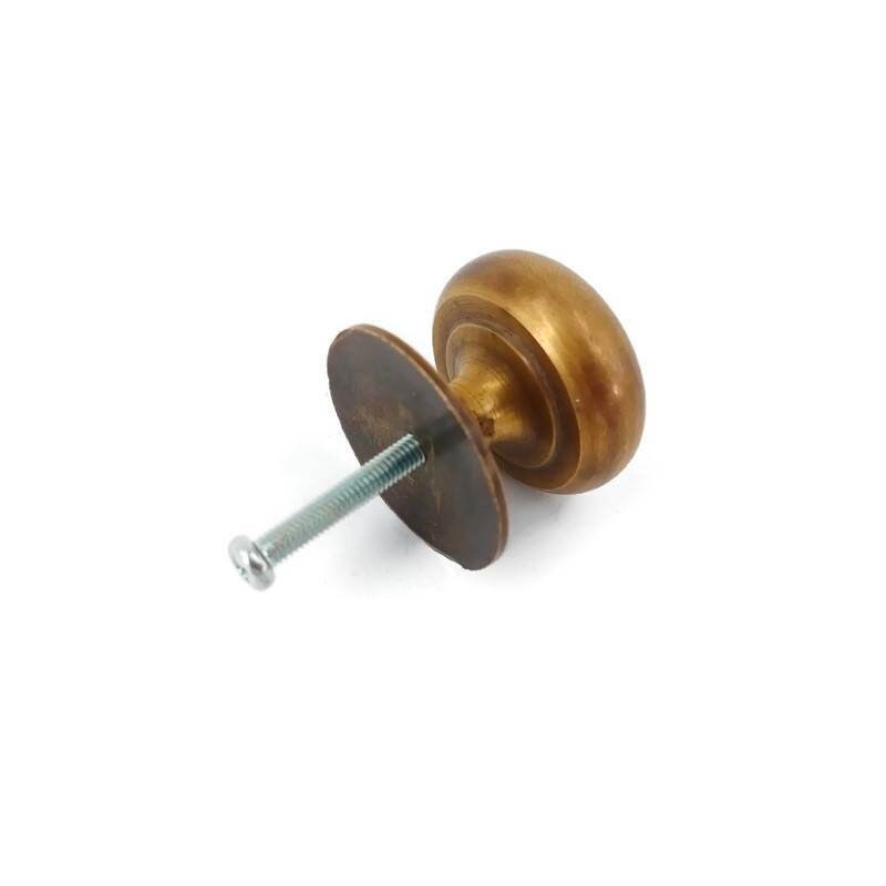 Set of 4 Solid Brass Knobs 1-1/2″ (38mm) Heavy Cabinet/Drawer Pulls — Duties Inc