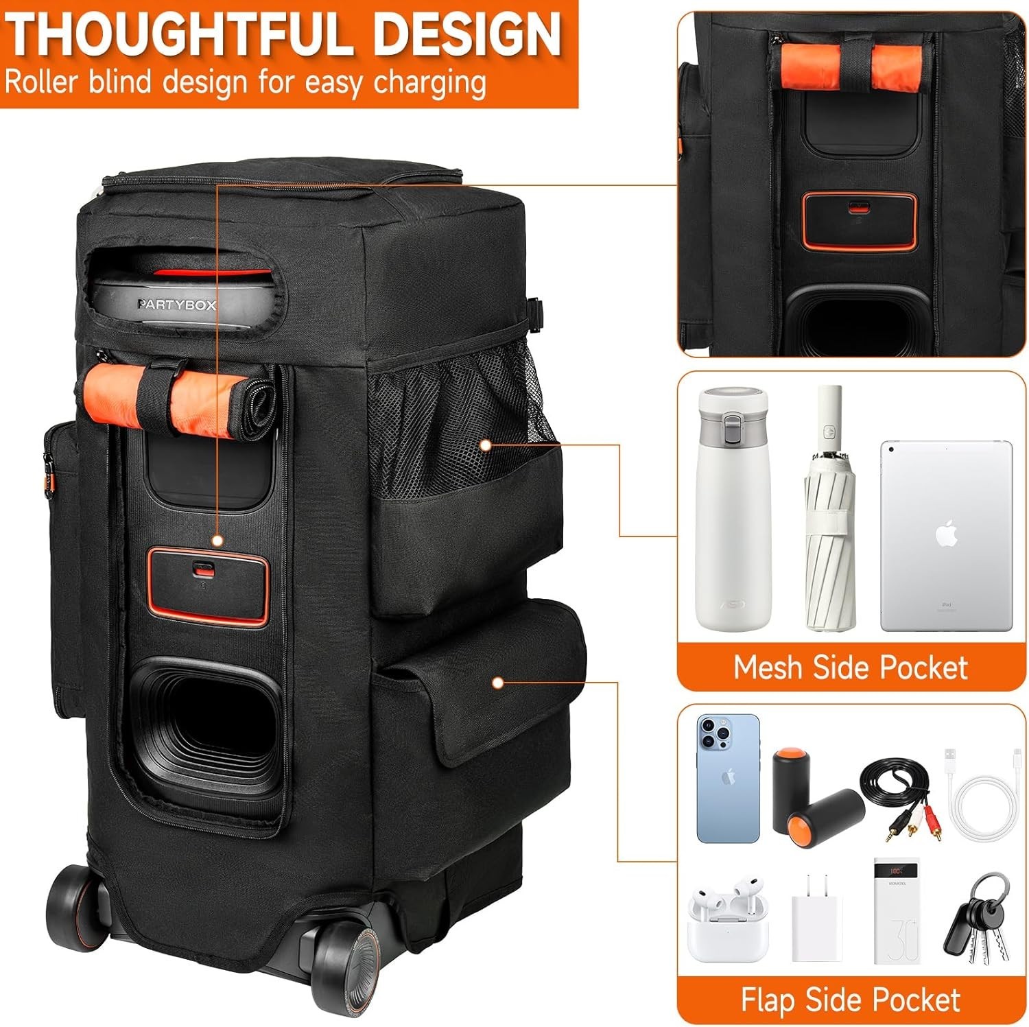 Speaker Case Compatible with JBL PartyBox 320,Bottomless Speaker Dust Cover Stor
