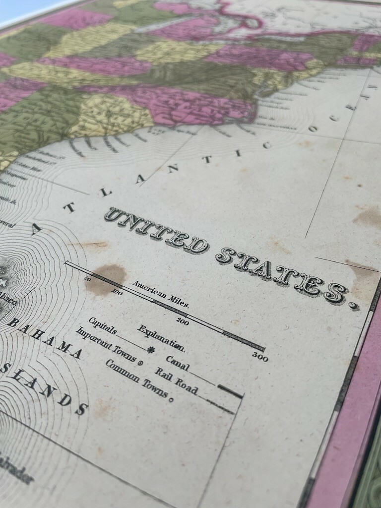 AUTHENTIC MAP OF THE EASTERN UNITED STATES MAP – 1847 – SPECIAL PRICING!