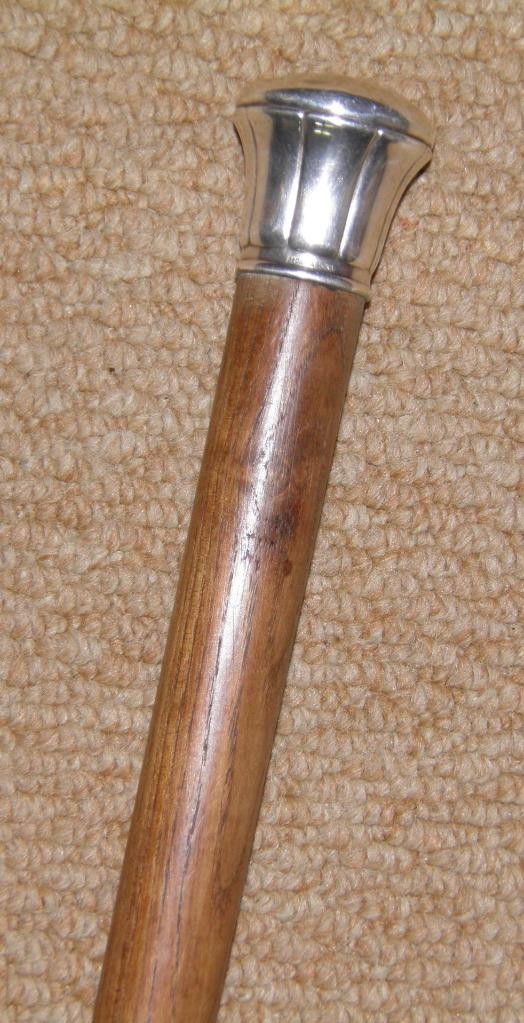 Antique Rosewood Walking Stick / Cane German ‘Alpacca Hoka’ Stamped Silver Top