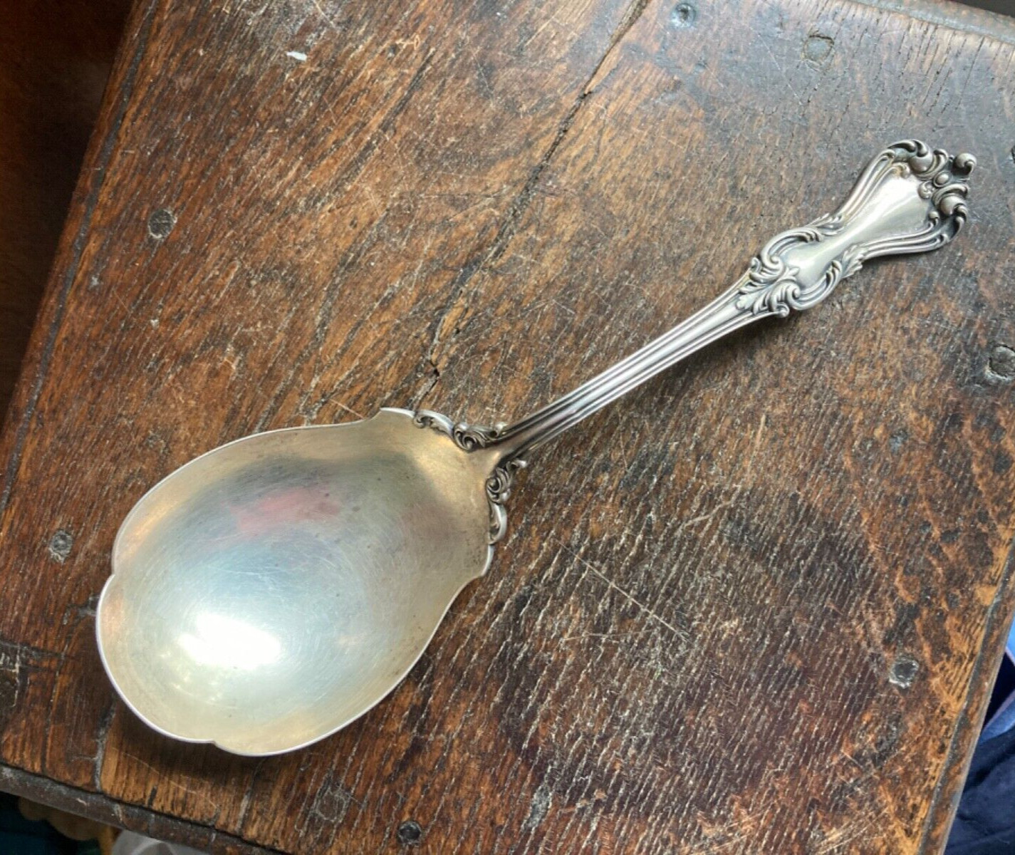 Antique Sterling REED & BARTON MARLBOROUGH 1906 Casserole Serving Spoon 9 3/8″