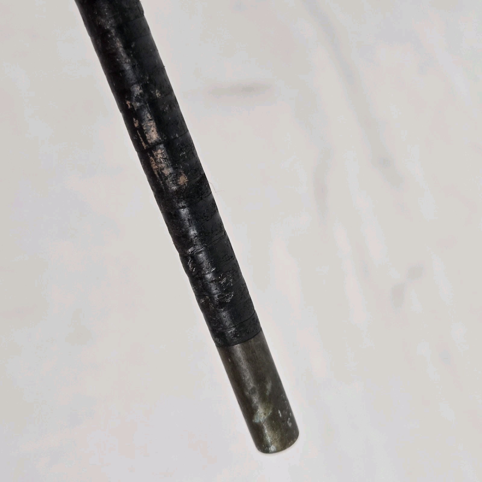 Antique Leather Wrapped Walking Cane Plantation Swagger Stick Black 35.5″