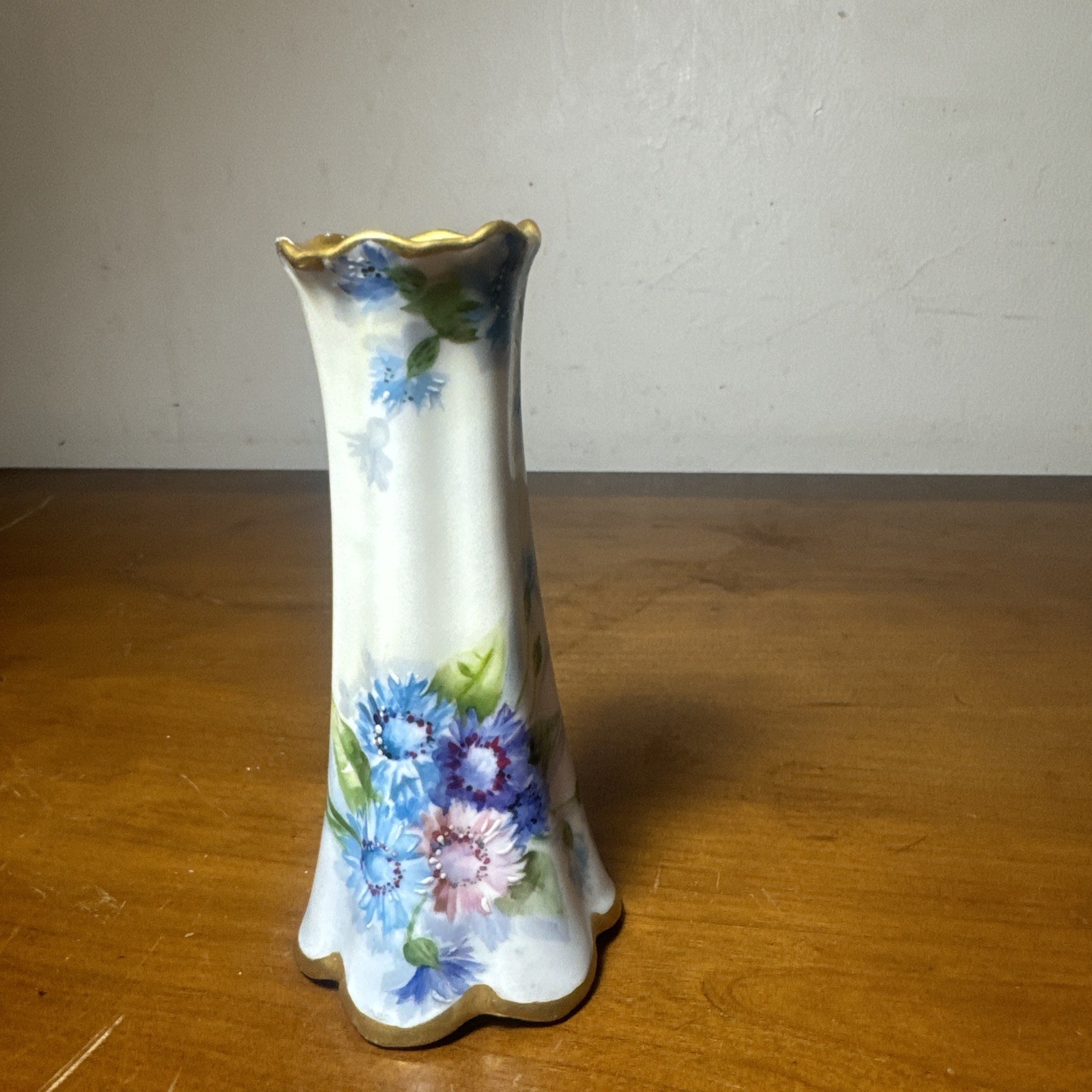 Antique Rosenthal Hat Pin Holder Hand Painted Signed Germany Art Nouveau Floral