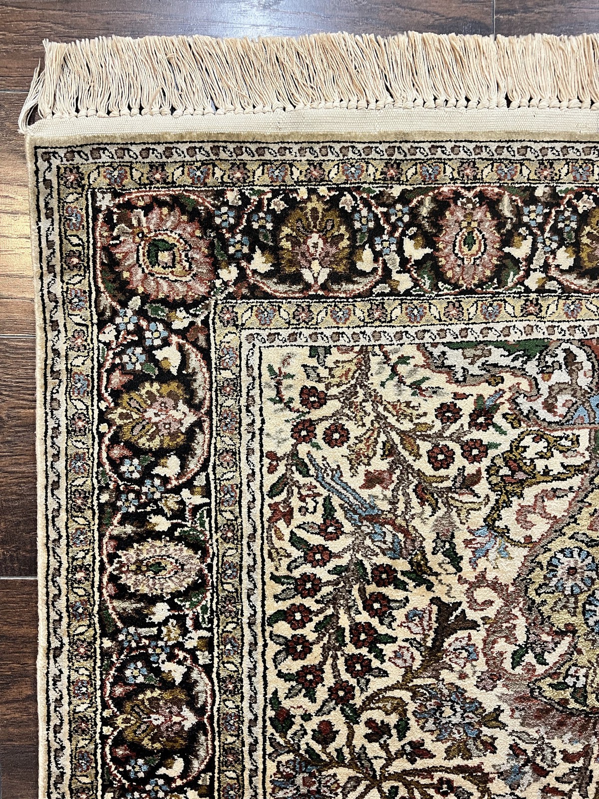 Silk Turkish Rug 3×5 Kayseri Tree of Life Birds Handmade Vintage Fine Carpet