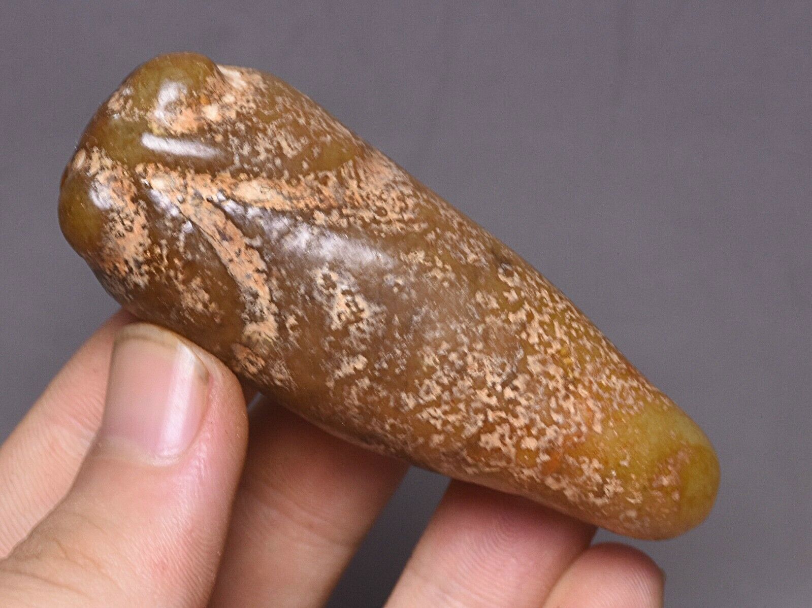7CM China Hongshan Culture Old Jade Carve Cicada Cicala Animal Amulet Pendant