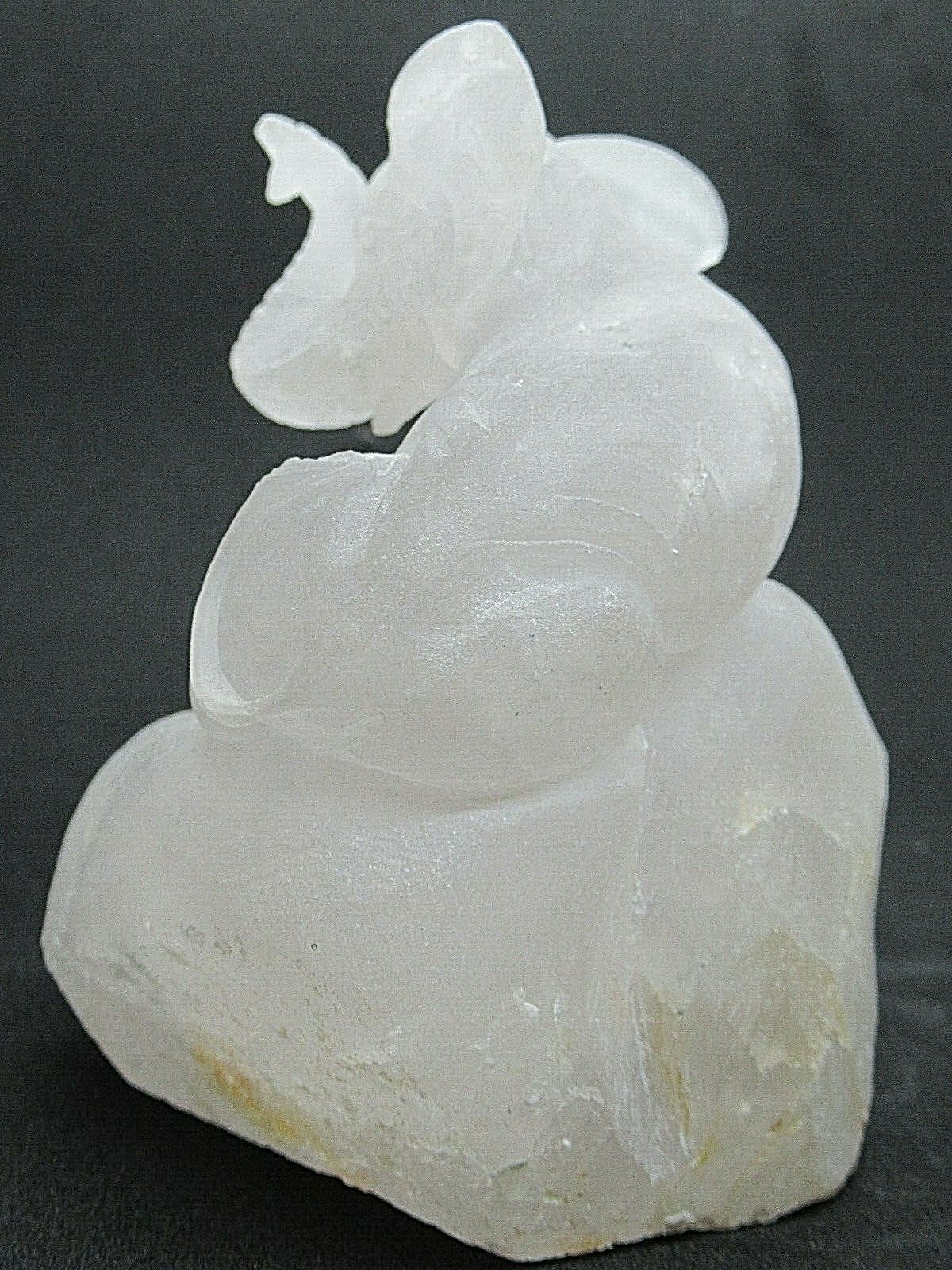 **1lb 4oz RARE Burmese Mist Chalcedony Elephant Carving**