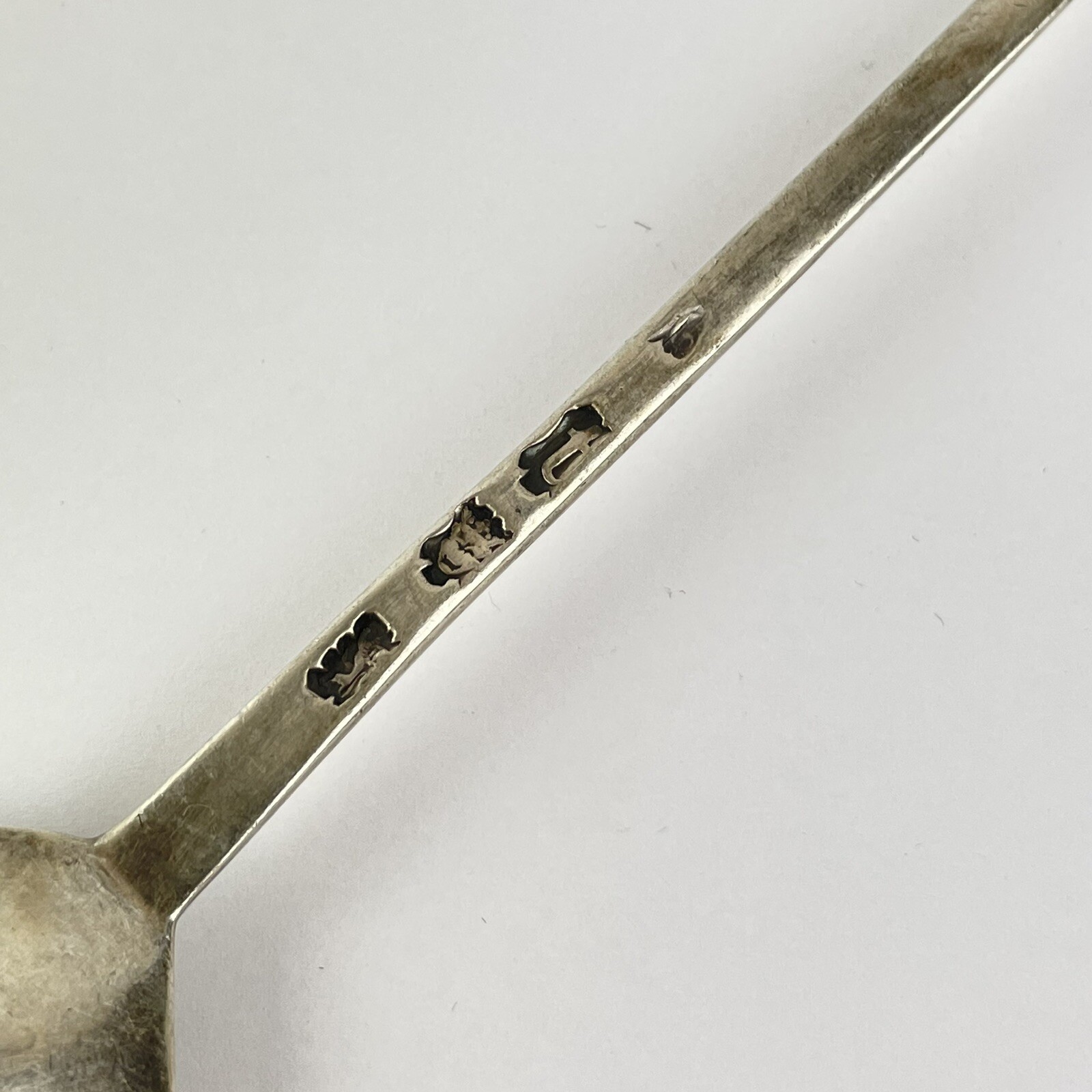 Antique George II Solid Silver Seal Top Spoon Ebenezer Coker 1754 18cm 46g