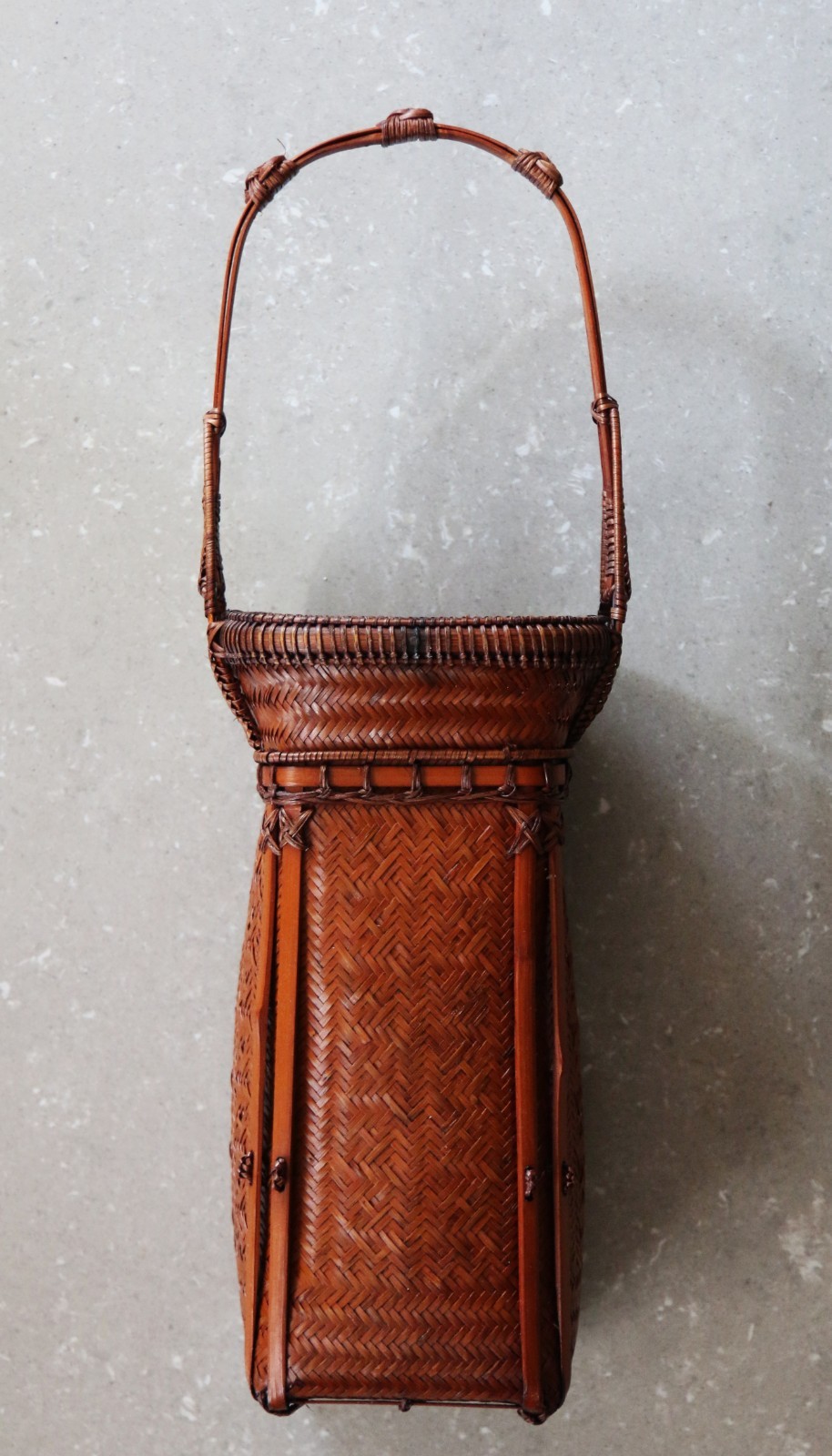 Antique Japanese Ikebana Basket approx. 40cm Tall with the Handle