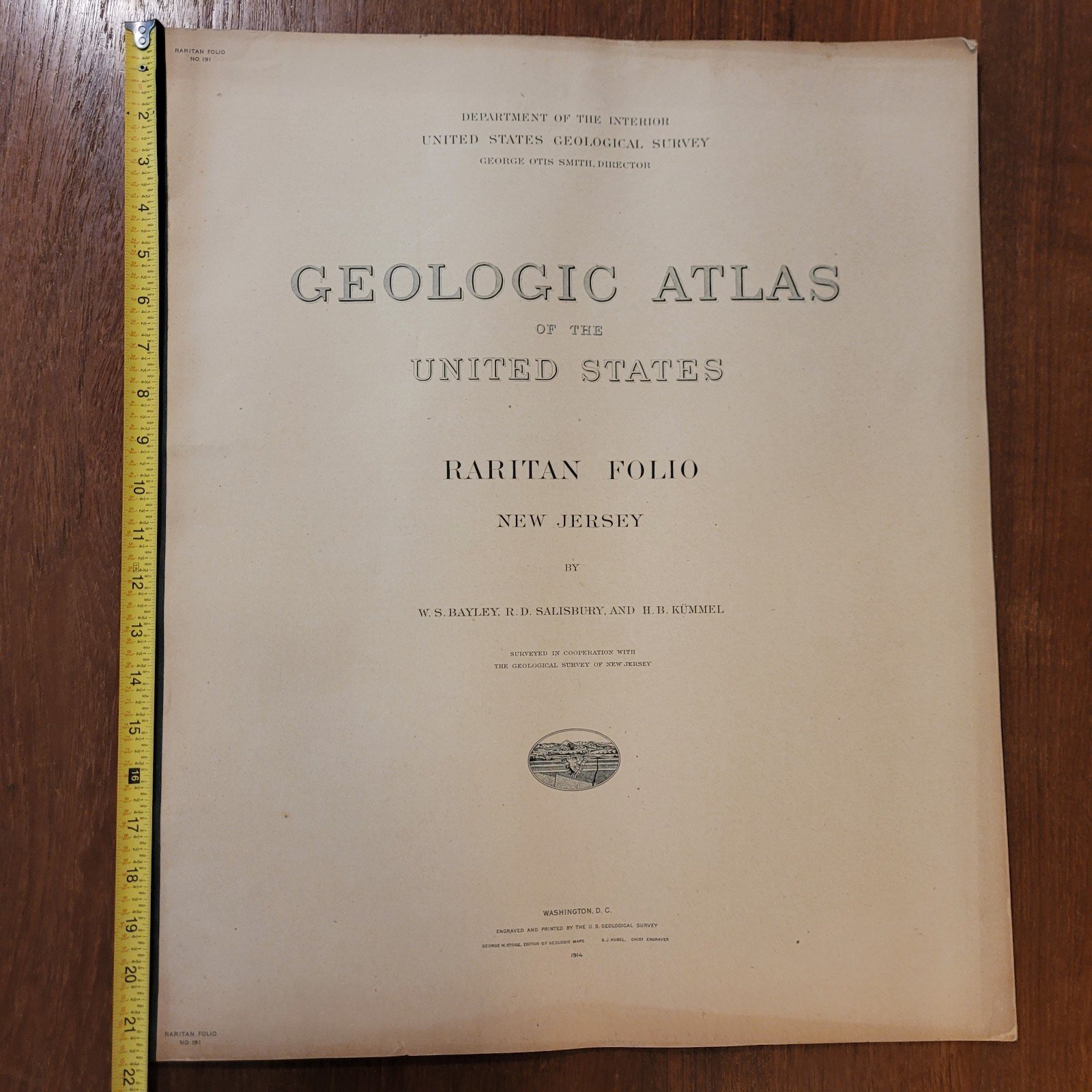 Geologic Atlas Raritan Folio New Jersey 1914 USGS No 191 Map Morris Hunterdon