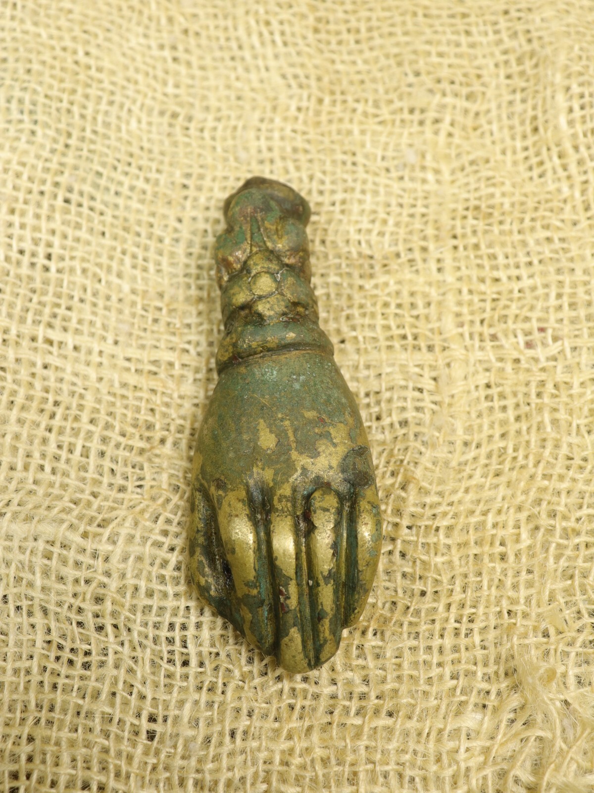 Brass Lady’s Hand Door Knocker Antique Victorian Era Ornate Heavy Hand of Fatima