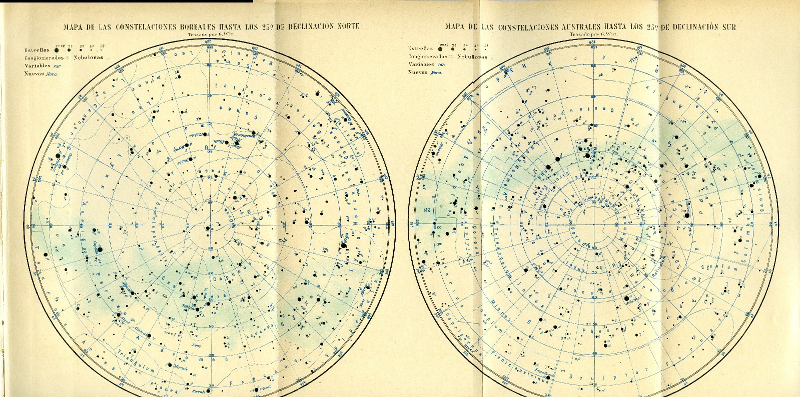 1920s Antique Map Ephemera Constellations Celestial Stars Astronomy Decor