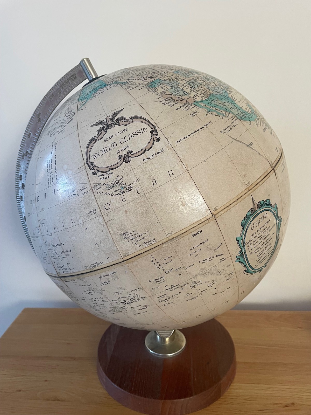 Vintage Replogle 12″ World Globe Chicago Ill. USA Scan-Globe World Classic Serie