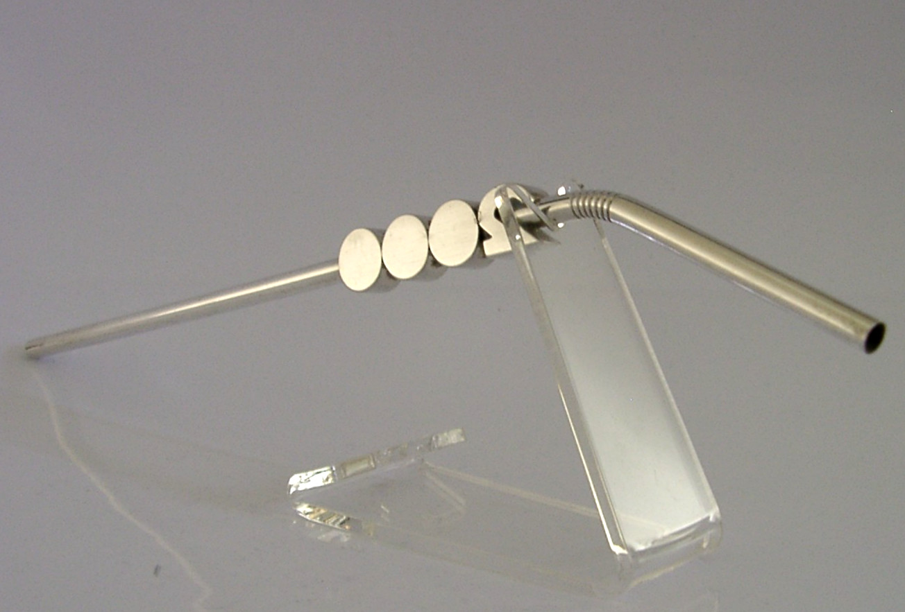 ASPREY STERLING SILVER COCKTAIL STRAW MIXER BARWARE 2000