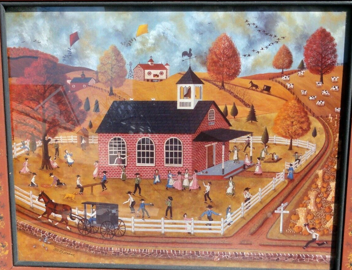 TERRANCE J. GRAHAM THEOREM LIMITED EDITION Print PA SCHOOLHOUSE FARM SCENE AMISH