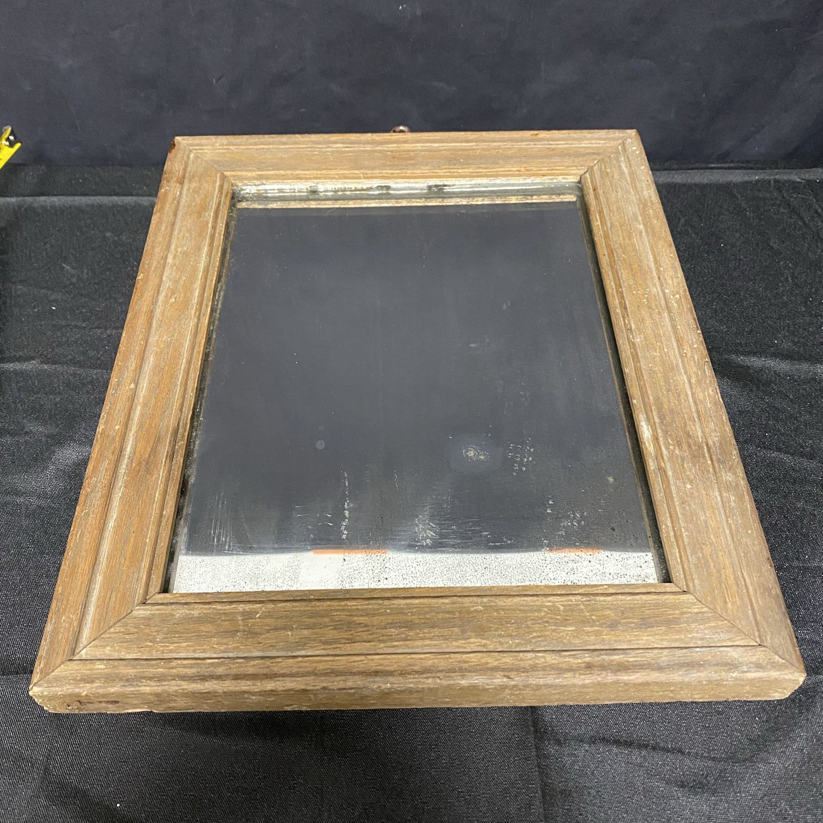 Wood Antique Framed Mirror Primitive Farmhouse Original Glass