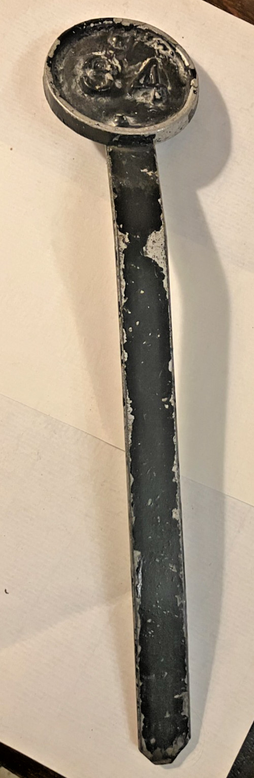 VINTAGE STAKE MARKER NUMBER 34 STEEL WITH ALUMINIUM DISC 6cms (ZA)1