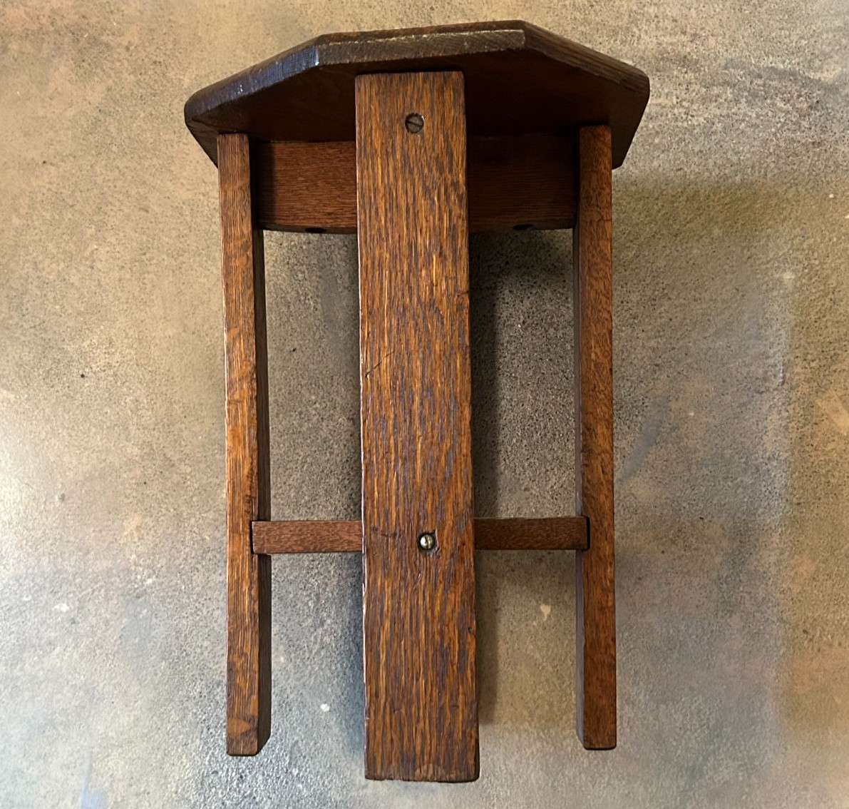 Antique MISSION OAK WOOD TABOURET TABLE Octagon Arts Crafts Furniture Pedestal